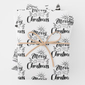 Modernes Schwarz-Weiß-Weihnachtsbaumgeschenk Geschenkpapier Set (Beispiel)