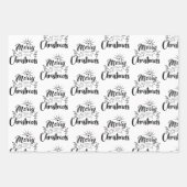 Modernes Schwarz-Weiß-Weihnachtsbaumgeschenk Geschenkpapier Set (Vorderseite)