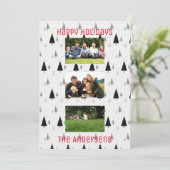 Modernes Schwarz-Weiß-Weihnachtsbaummuster Feiertagskarte (Stehend Vorderseite)