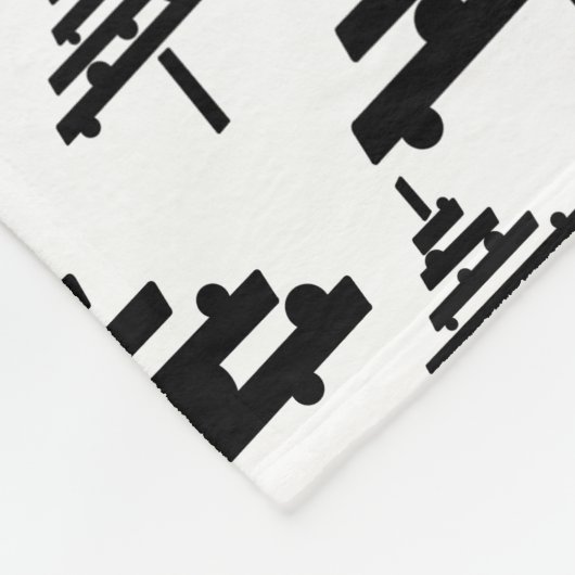 Modernes Schwarz-Weiß-Weihnachtsbaummuster Fleecedecke (Ecke)