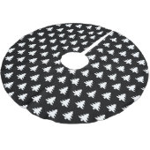 Modernes Schwarz-Weiß-Weihnachtsbaummuster Polyester Weihnachtsbaumdecke (Schrägansicht)
