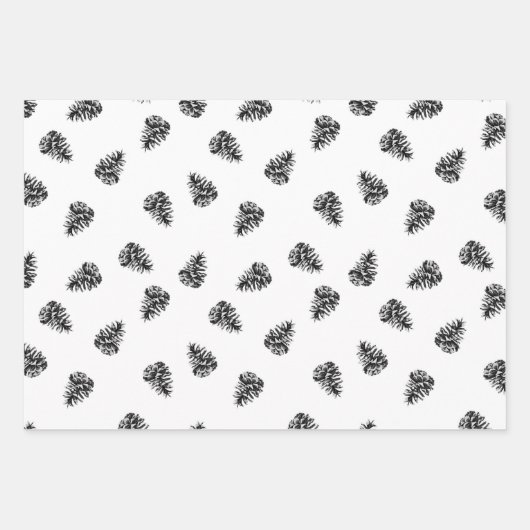 Modernes Schwarz-Weiß-Weihnachtsbuch Geschenkpapier Set (Vorderseite 2)