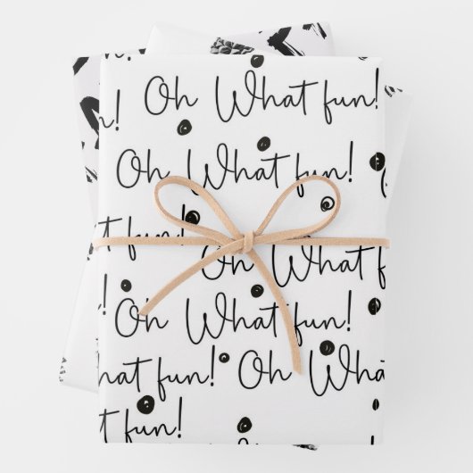 Modernes Schwarz-Weiß-Weihnachtsbuch Geschenkpapier Set (Beispiel)