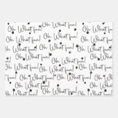 Modernes Schwarz-Weiß-Weihnachtsbuch Geschenkpapier Set (Vorderseite)