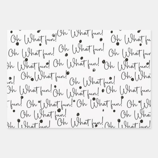 Modernes Schwarz-Weiß-Weihnachtsbuch Geschenkpapier Set (Vorderseite)