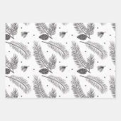 Modernes Schwarz & Weiß Weihnachtsgebäck Geschenkpapier Set (Vorderseite 3)