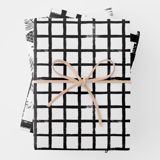 Modernes Schwarz & Weiß Weihnachtsgebäck Geschenkpapier Set (Beispiel)