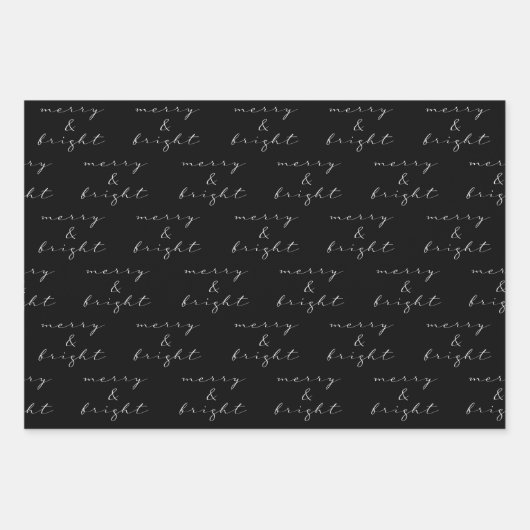 Modernes Schwarz-Weiß-Weihnachtsgeschenkpapier Geschenkpapier Set (Vorderseite 2)
