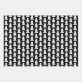 Modernes Schwarz-Weiß-Weihnachtsgeschenkpapier Geschenkpapier Set (Vorderseite)