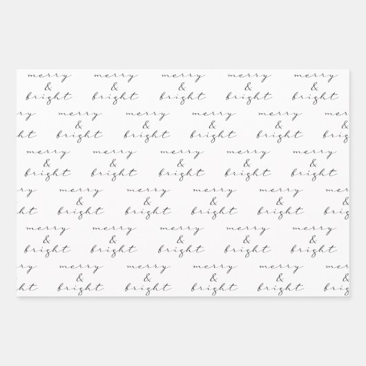 Modernes Schwarz-Weiß-Weihnachtsgeschenkpapier Geschenkpapier Set (Vorderseite 2)