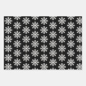 Modernes Schwarz & Weiß Weihnachtsschneeflocken He Geschenkpapier Set (Vorderseite 3)