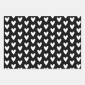 Modernes Schwarz & Weiß Weihnachtsschneeflocken He Geschenkpapier Set (Vorderseite 2)