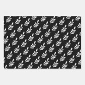 Modernes Schwarz & Weiß Weihnachtsschneeflocken He Geschenkpapier Set (Vorderseite)