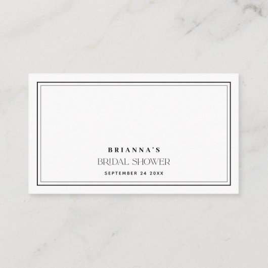 Modernes Schwarz-weiß, wie viele Kisses Brautparty Begleitkarte (Rückseite)