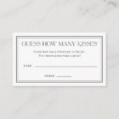 Modernes Schwarz-weiß, wie viele Kisses Brautparty Begleitkarte (Vorderseite)