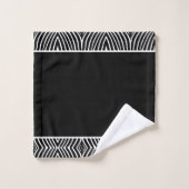 Modernes Schwarz-Weiß-Zebra-Muster Badhandtuch Set (Waschlappen)