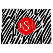 Modernes Schwarz-Weiß-Zebra-Muster Print Große Geschenktüte (Vorderseite)