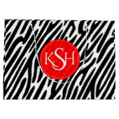 Modernes Schwarz-Weiß-Zebra-Muster Print Große Geschenktüte (Rückseite)