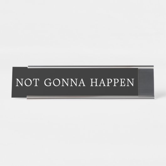 Modernes Schwarz-Weiß-Zeichen Schreibtischnamensplakette (Vorderseite )