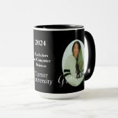 Modernes Schwarz-Weiß-Zweier-Foto-Abitur Tasse (VorderseiteRechts)