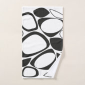 Modernes Schwarz-weißes Abstraktes Design Badhandtuch Set (Handtuch)