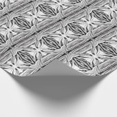 Modernes Schwarz-weißes Abstraktes geometrisches M Geschenkpapier (Ecke)