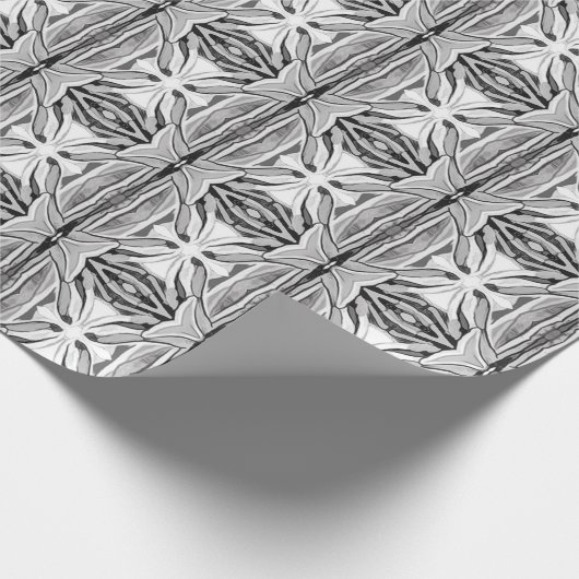 Modernes Schwarz-weißes Abstraktes geometrisches M Geschenkpapier (Ecke)