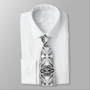 Modernes Schwarz-weißes Abstraktes geometrisches M Krawatte