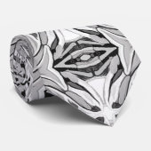 Modernes Schwarz-weißes Abstraktes geometrisches M Krawatte (Gerollt)
