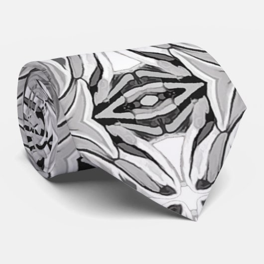 Modernes Schwarz-weißes Abstraktes geometrisches M Krawatte (Gerollt)