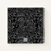 Modernes Schwarz-weißes Abstraktes Rotes Journal Notizblock (Rückseite)