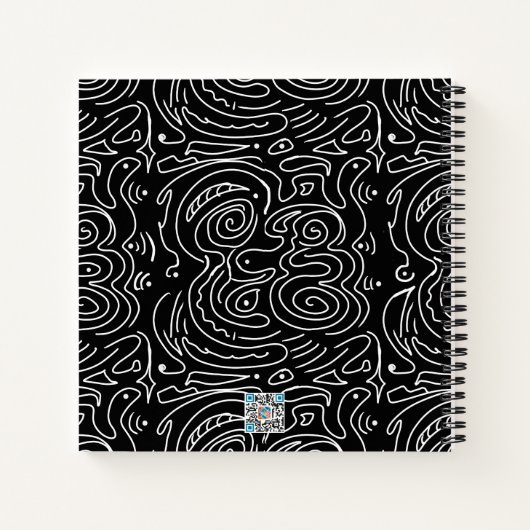 Modernes Schwarz-weißes Abstraktes Rotes Journal Notizblock (Rückseite)