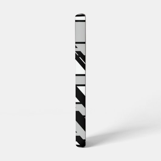 Modernes Schwarz-weißes Abstraktes Skyline-Muster Samsung Galaxy Hülle (Linke Seite)