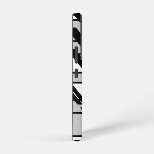 Modernes Schwarz-weißes Abstraktes Skyline-Muster Samsung Galaxy Hülle (Rechte Seite)