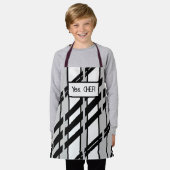 Modernes Schwarz-weißes Abstraktes Skyline-Muster Schürze (Getragen)