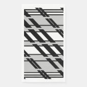 Modernes Schwarz-weißes Abstraktes Skyline-Muster Serviette (Vorderseite)