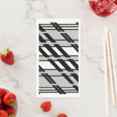 Modernes Schwarz-weißes Abstraktes Skyline-Muster Serviette (Beispiel)