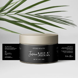 Modernes Schwarz-weißes Bath Body Jar Wrapper Labe Wasserflaschenetikett