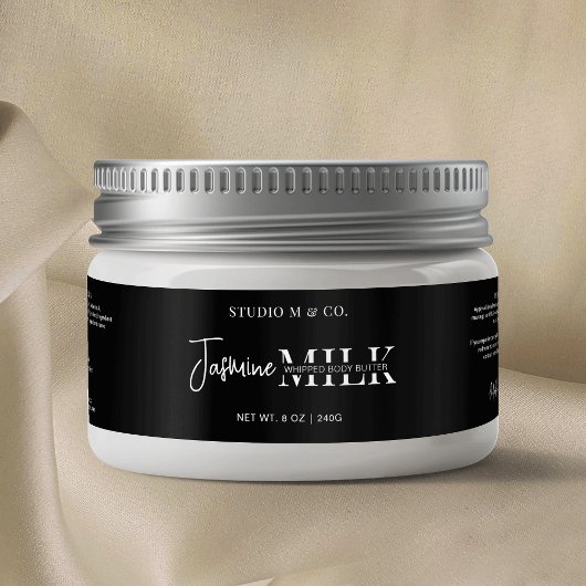 Modernes Schwarz-weißes Bath Body Jar Wrapper Labe Wasserflaschenetikett