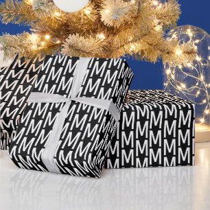 Modernes, Schwarz-weißes, benutzerdefiniertes Mon Geschenkpapier