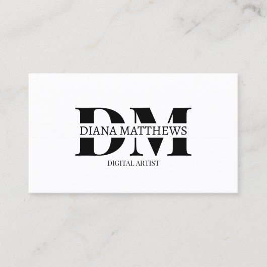 Modernes Schwarz-weißes, Berufliches Foto Visitenkarte (Vorderseite)