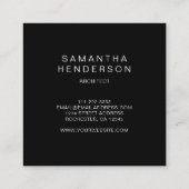 Modernes, Schwarz-weißes berufliches Monogramm Quadratische Visitenkarte (Rückseite)