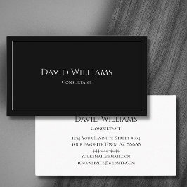Modernes Schwarz-weißes Berufliches Unternehmen Visitenkarte