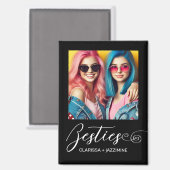 /Modernes Schwarz-weißes Bestie-Foto Personalisier Magnet (Vorderseite/Rückseite)