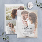 Modernes Schwarz-weißes Botanisches Drehbuch Vellu Einladung