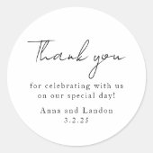 Modernes Schwarz-weißes Brautparty Runder Aufkleber (Vorderseite)