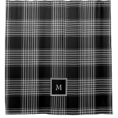 Modernes Schwarz-weißes Büffel-kariertes Mustermon Duschvorhang (Vorderseite)