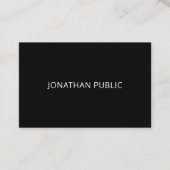Modernes, Schwarz-weißes Design Visitenkarte (Vorderseite)