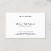 Modernes, Schwarz-weißes Design Visitenkarte (Rückseite)