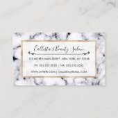 Modernes Schwarz-weißes Designer-Marmormuster Empfehlungskarte (Rückseite)